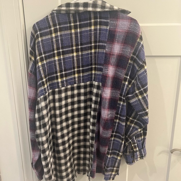 BDG Robbie Spliced Flannel Button-Down Shirt - Picture 9 of 9